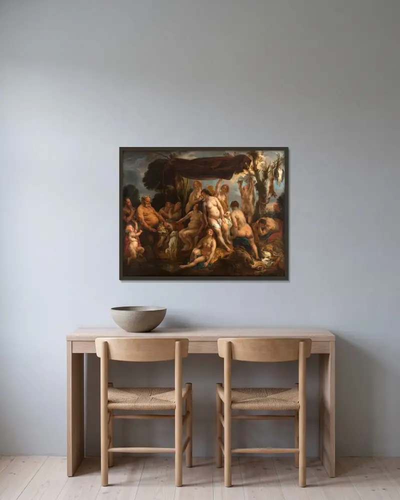 Dianas vila av Jacob Jordaens inramad på en vägg