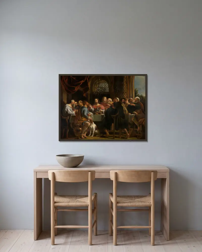 Večeře Páně, Jacob Jordaens v rámu na stěně