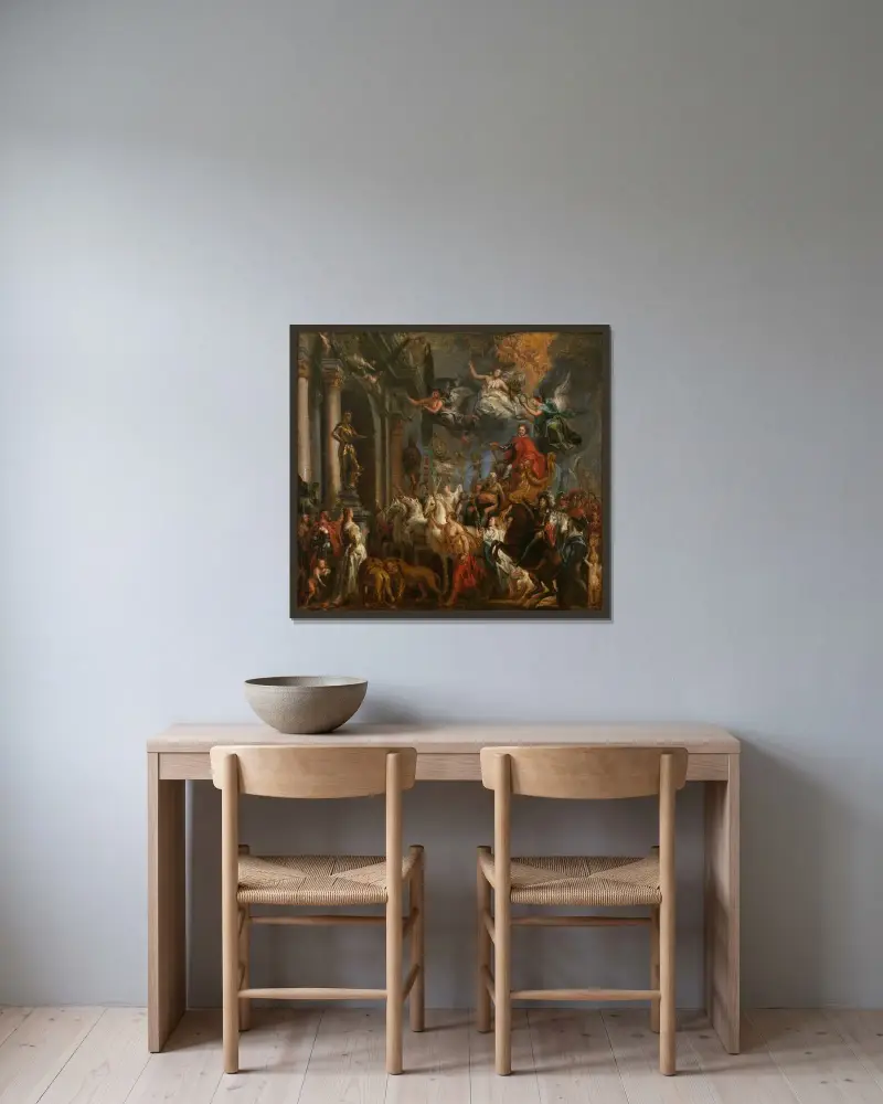 Fredrik Hendriks triumf av Jacob Jordaens inramad på en vägg