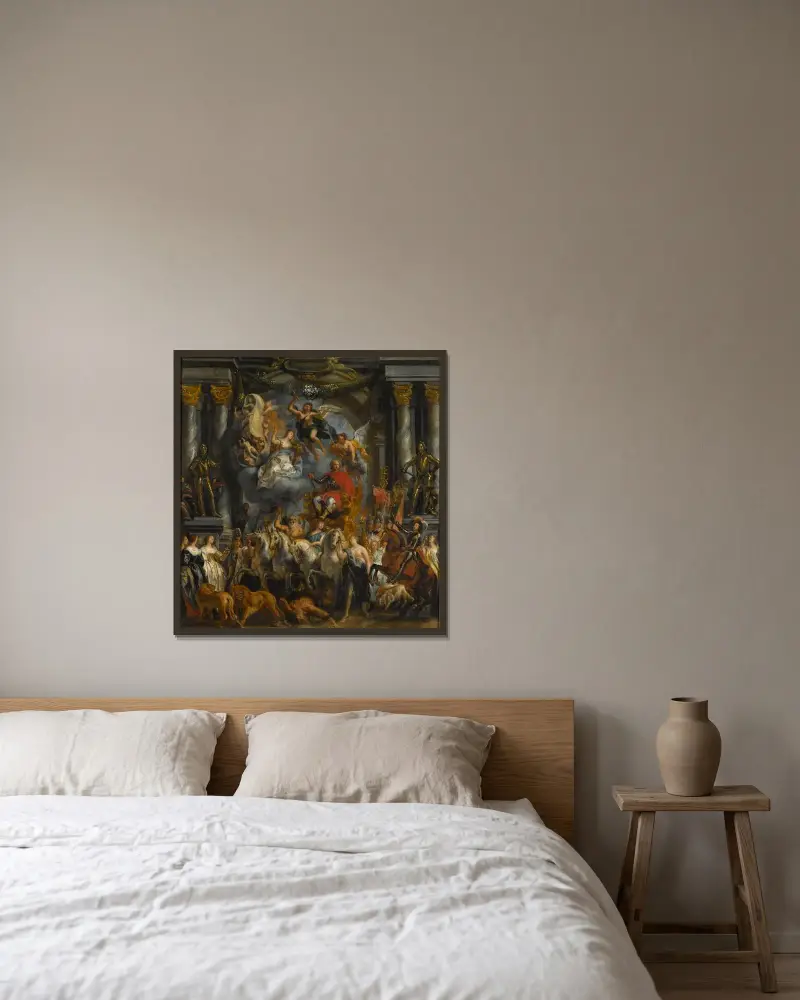 Fredrik Henriks triumf, prins av Oranien av Jacob Jordaens inramad på en vägg