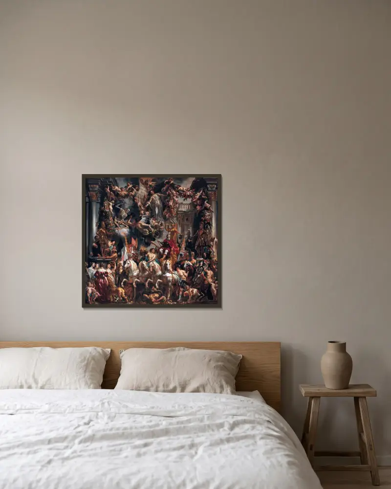 Fredrik Henriks triumf, prins av Oranien av Jacob Jordaens inramad på en vägg