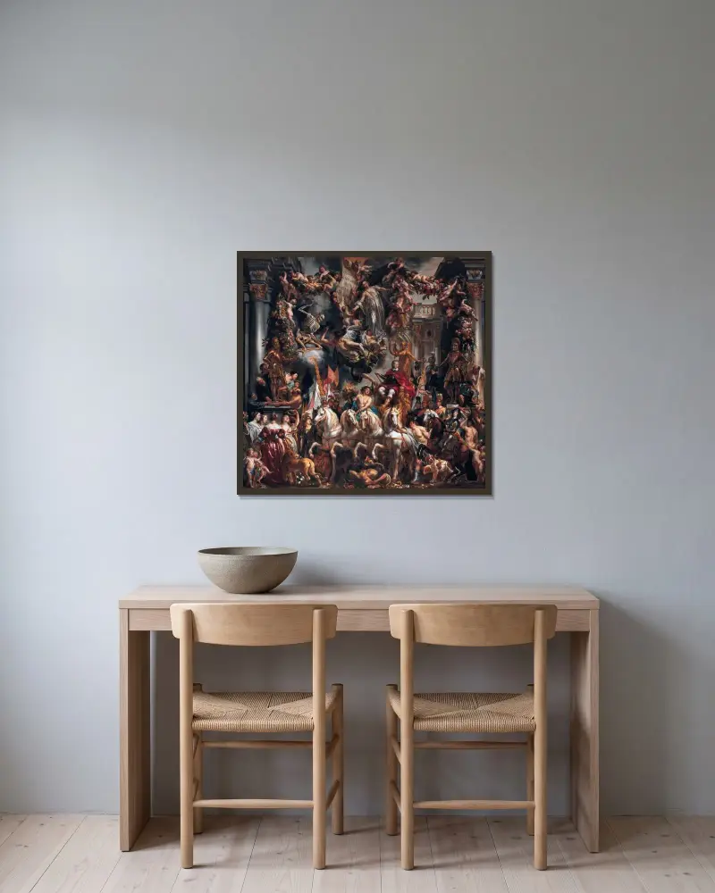 Fredrik Henriks triumf, prins av Oranien av Jacob Jordaens inramad på en vägg
