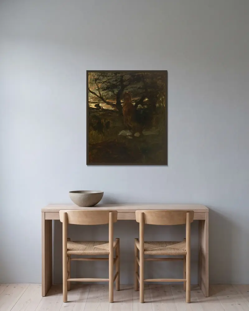 Gryningen av Jacob Maris inramad på en vägg