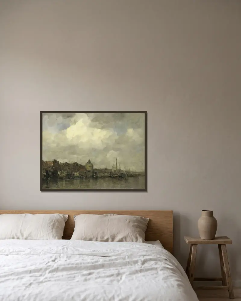 Schreierstoren från utsidan i Amsterdam av Jacob Maris inramad på en vägg