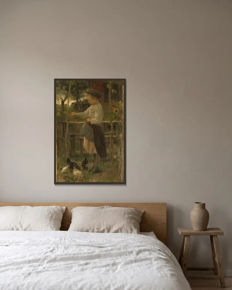 Krmení slepic, Jacob Maris v rámu na stěně