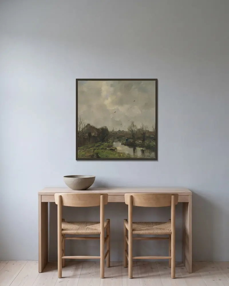 Landschap in de omgeving van Den Haag av Jacob Maris inramad på en vägg