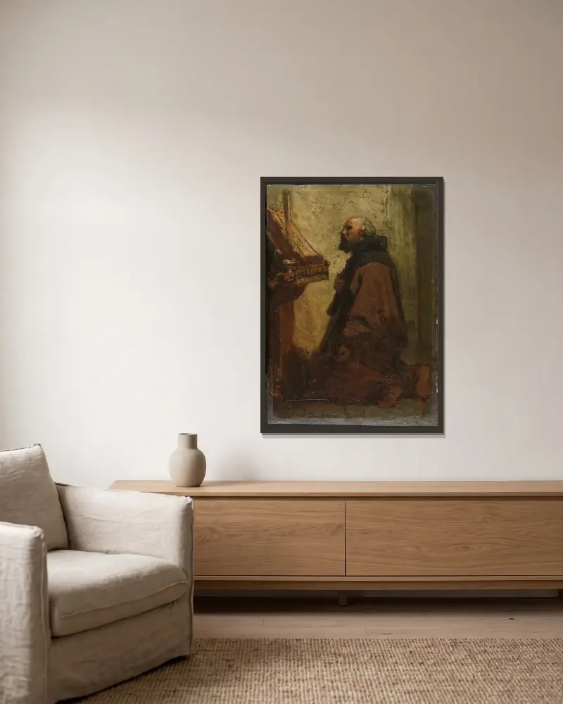Modlící se mnich (Mnich při pobožnosti), Jacob Maris v rámu na stěně