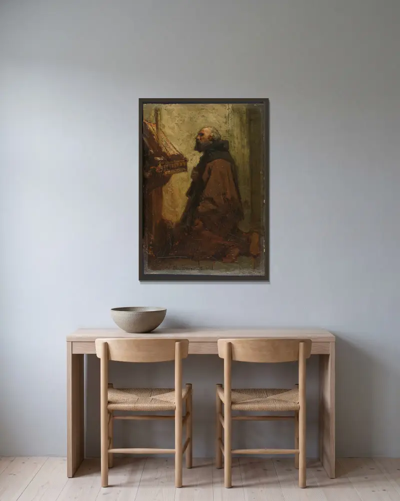 Modlící se mnich (Mnich při pobožnosti), Jacob Maris v rámu na stěně