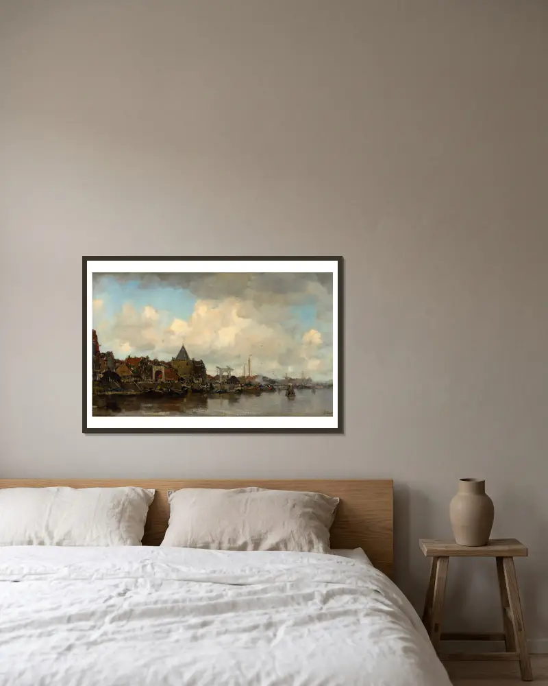 Der Schreierstoren von Jacob Maris gerahmt an einer Wand