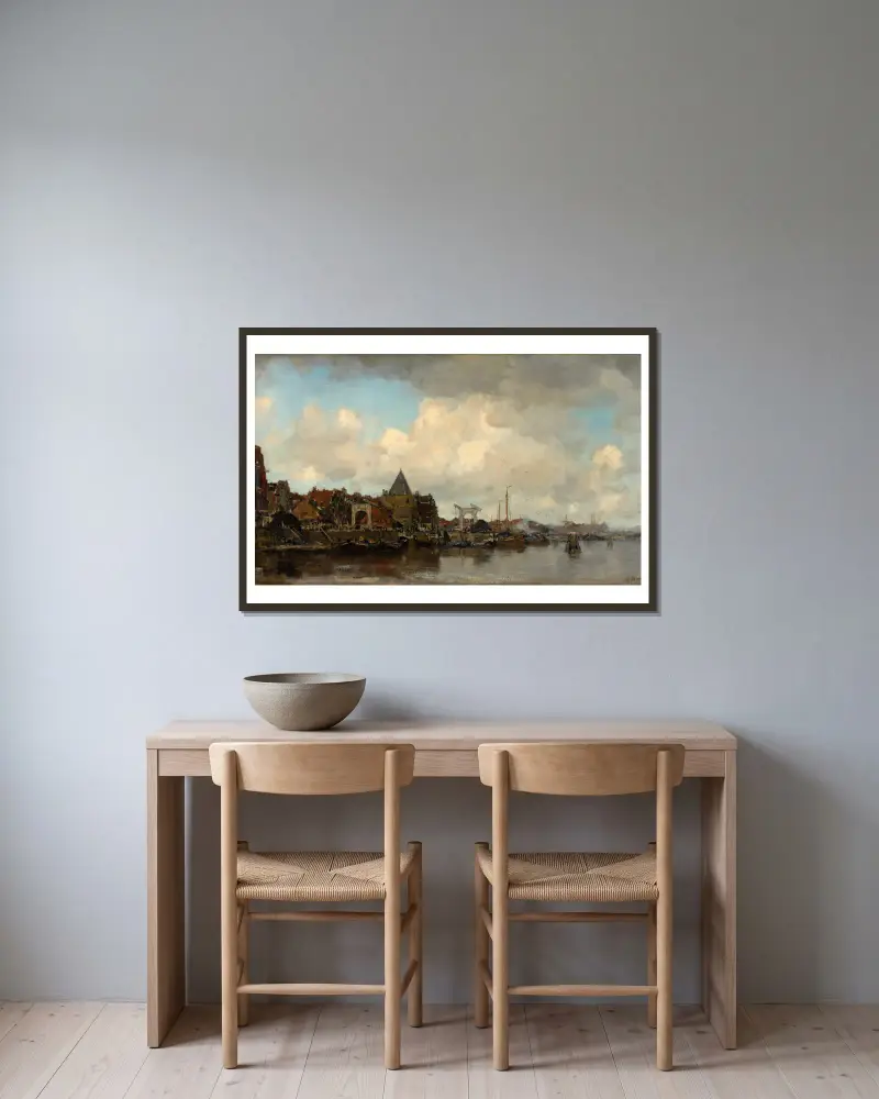 Der Schreierstoren von Jacob Maris gerahmt an einer Wand
