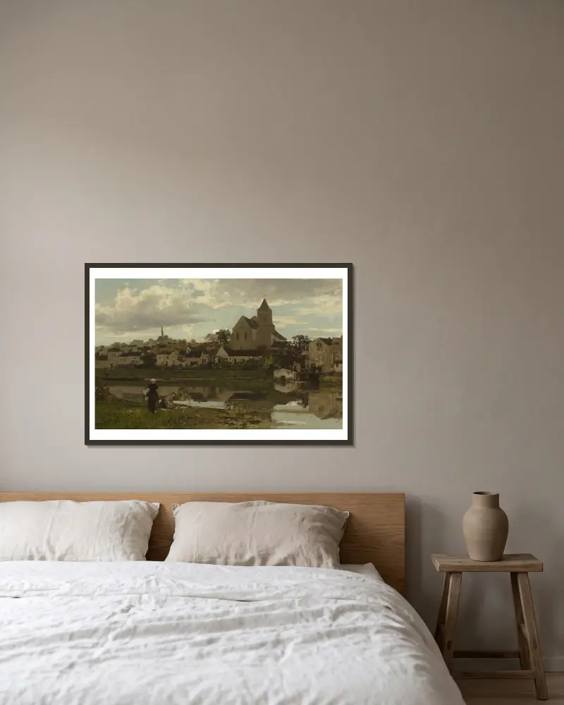 Ansicht bei Montigny-sur-Loing von Jacob Maris gerahmt an einer Wand