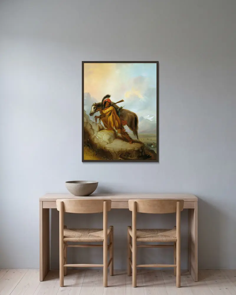 Der Scalplock von Alfred Jacob Miller gerahmt an einer Wand