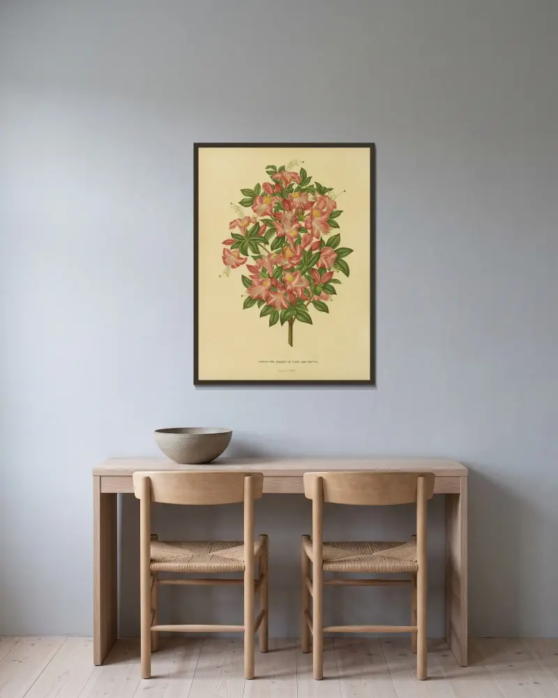 Azalea Hyb. Bouquet De Flore av Abraham Jacobus Wendel inramad på en vägg