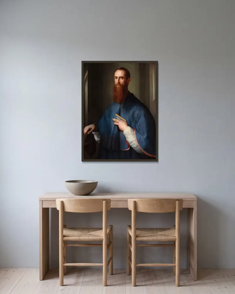 Monsignor della Casa (probably 1541-1544) av Pontormo (Jacopo Carucci) inramad på en vägg