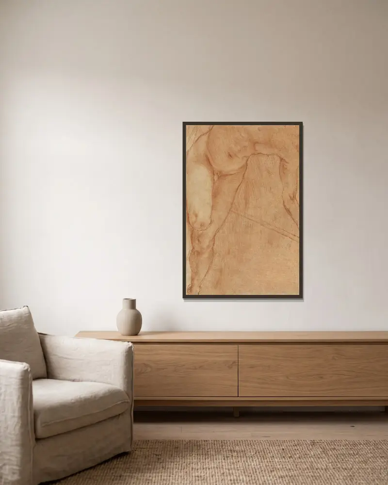 Liegende Figur von Pontormo (Jacopo Carucci) gerahmt an einer Wand