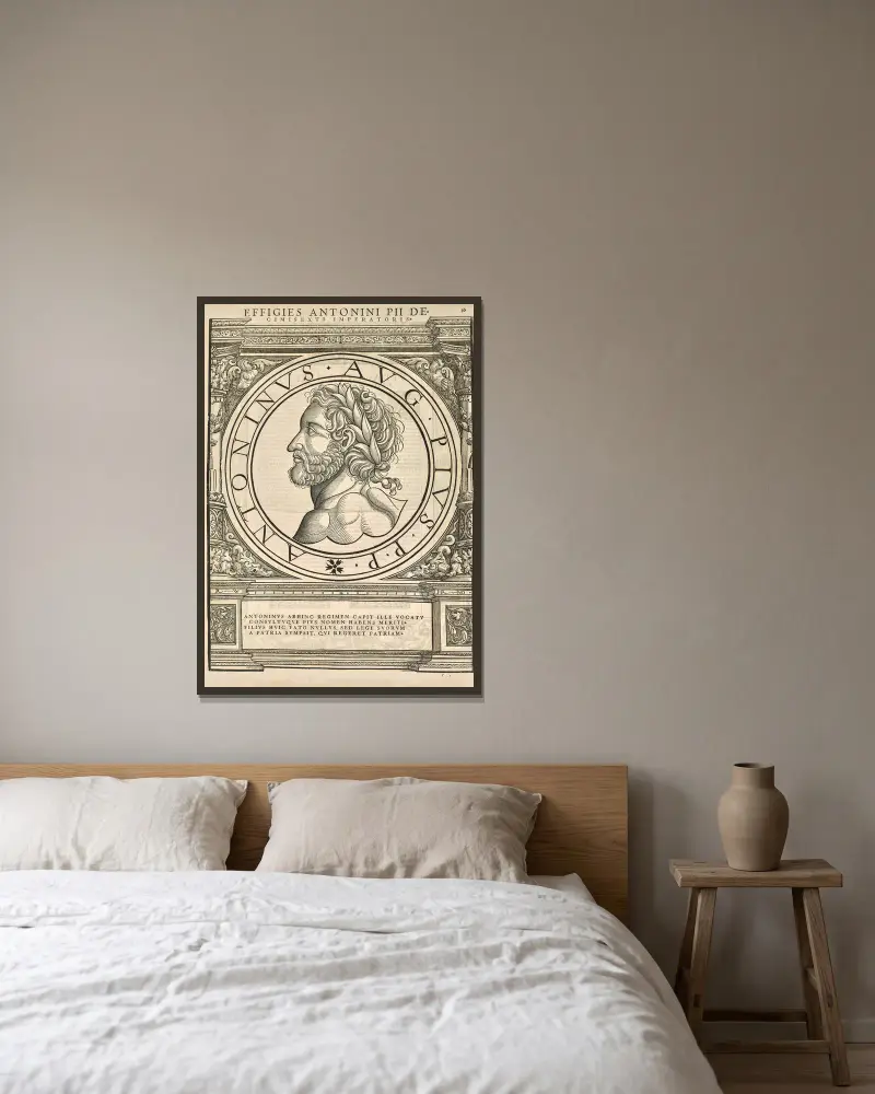 Antoninus Pius von Jacopo Strada gerahmt an einer Wand