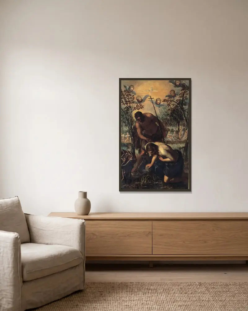 Chrzest Chrystusa, Jacopo Tintoretto w ramie na ścianie