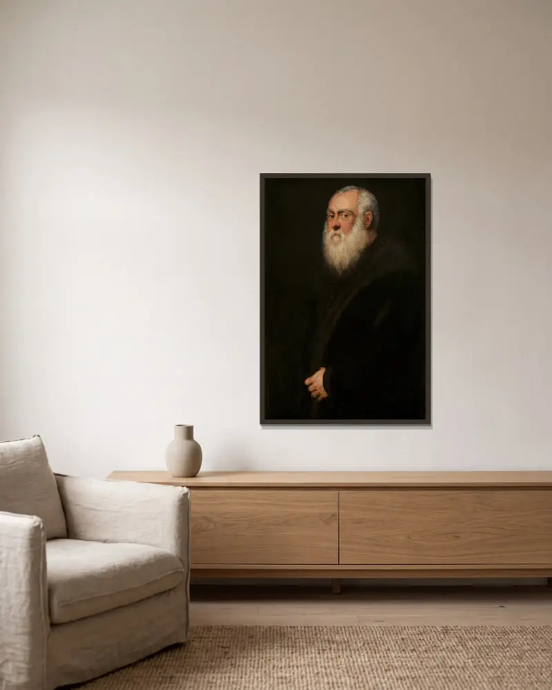 Mężczyzna z białą brodą, Jacopo Tintoretto w ramie na ścianie