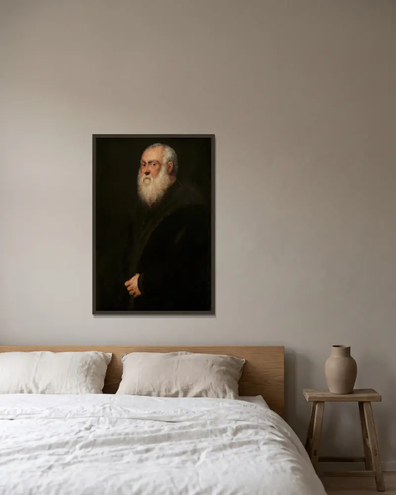 Mężczyzna z białą brodą, Jacopo Tintoretto w ramie na ścianie