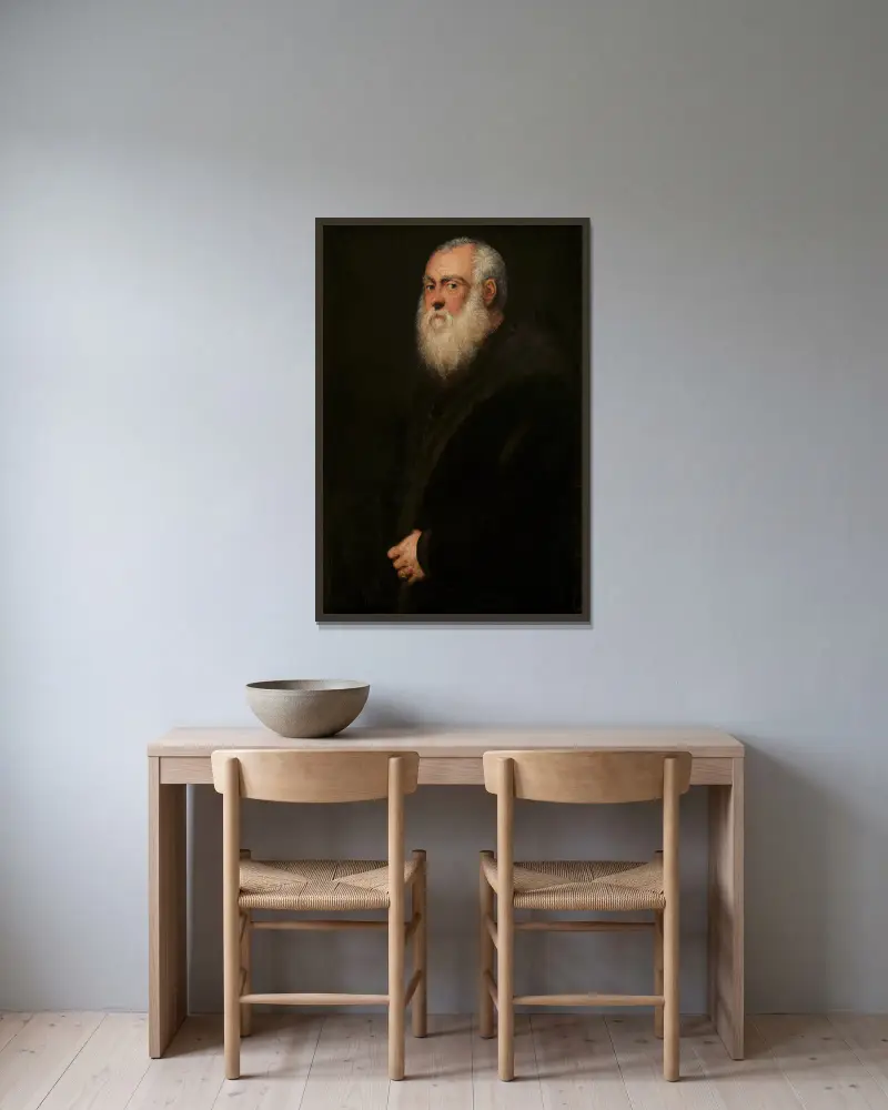 Mężczyzna z białą brodą, Jacopo Tintoretto w ramie na ścianie