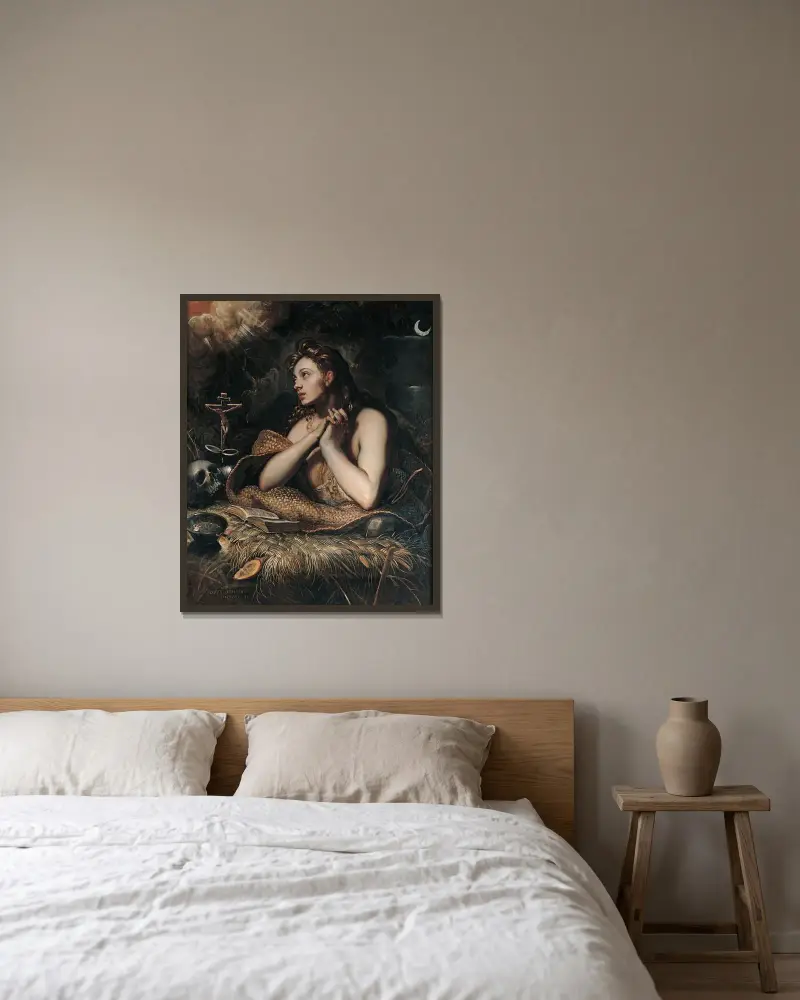 Botfärdiga Magdalena av Jacopo Tintoretto inramad på en vägg