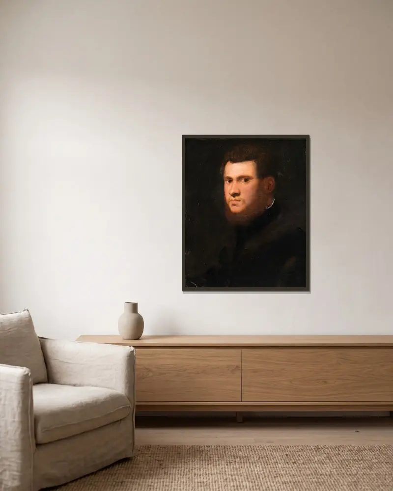 Portret mężczyzny, prawdopodobnie z rodziny Mazzi, Jacopo Tintoretto w ramie na ścianie