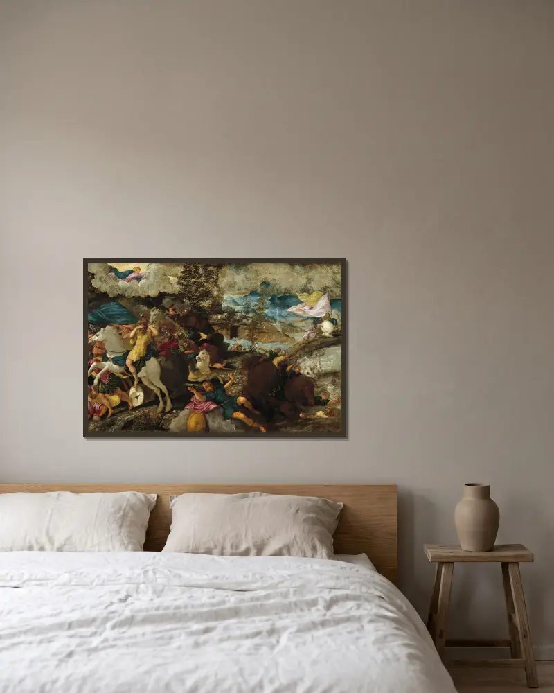Paulus omvändelse av Jacopo Tintoretto inramad på en vägg