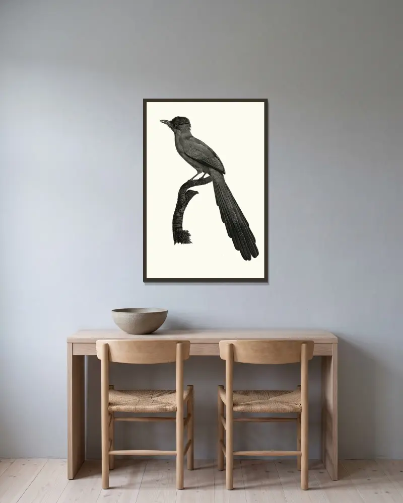 Le Motmot huppé von Jacques Barraband gerahmt an einer Wand