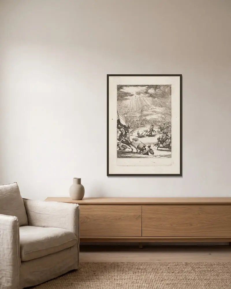 Conversion of St. Paul von Jacques Callot gerahmt an einer Wand