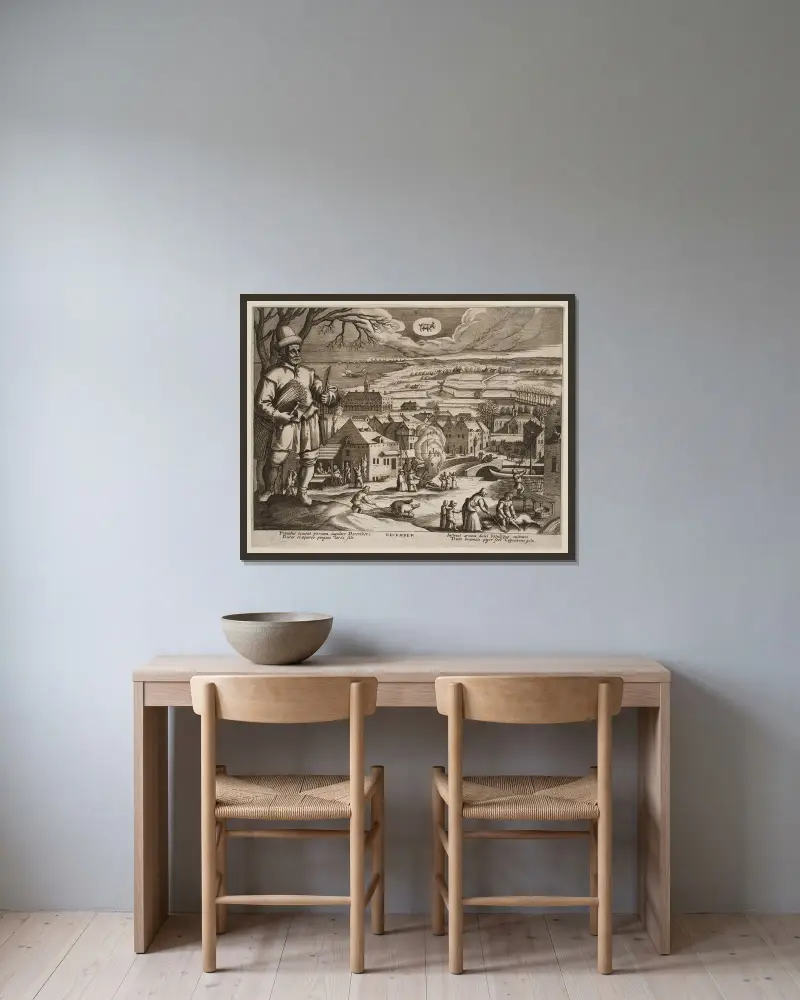 December av Jacques Callot inramad på en vägg