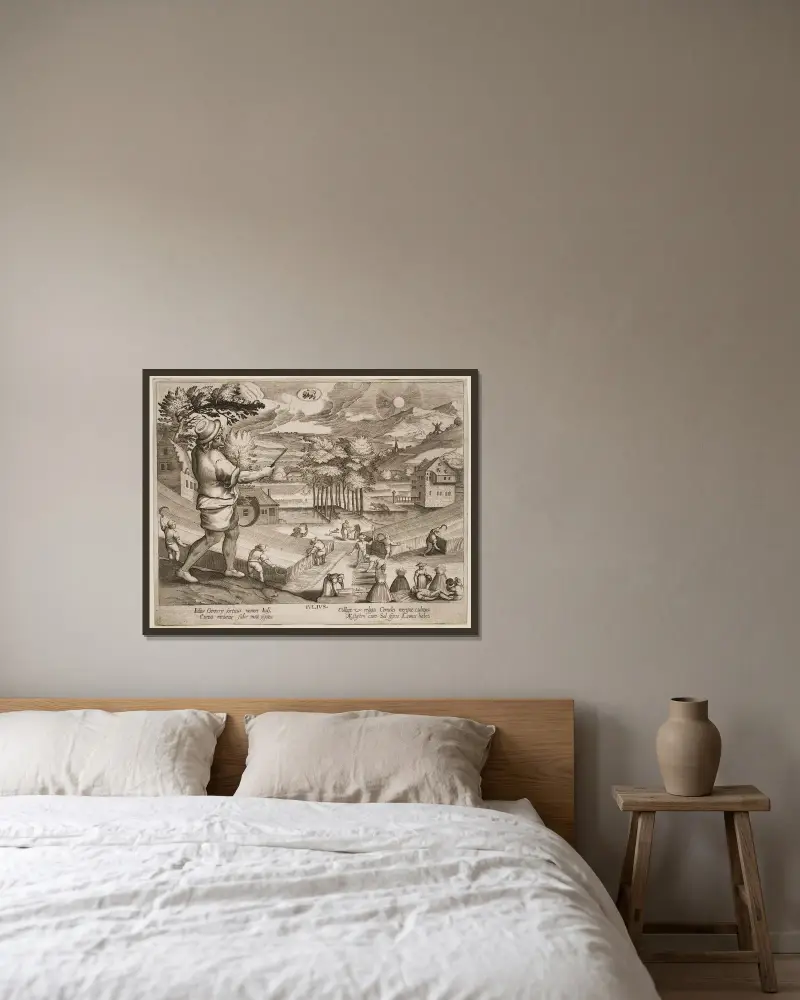 July von Jacques Callot gerahmt an einer Wand