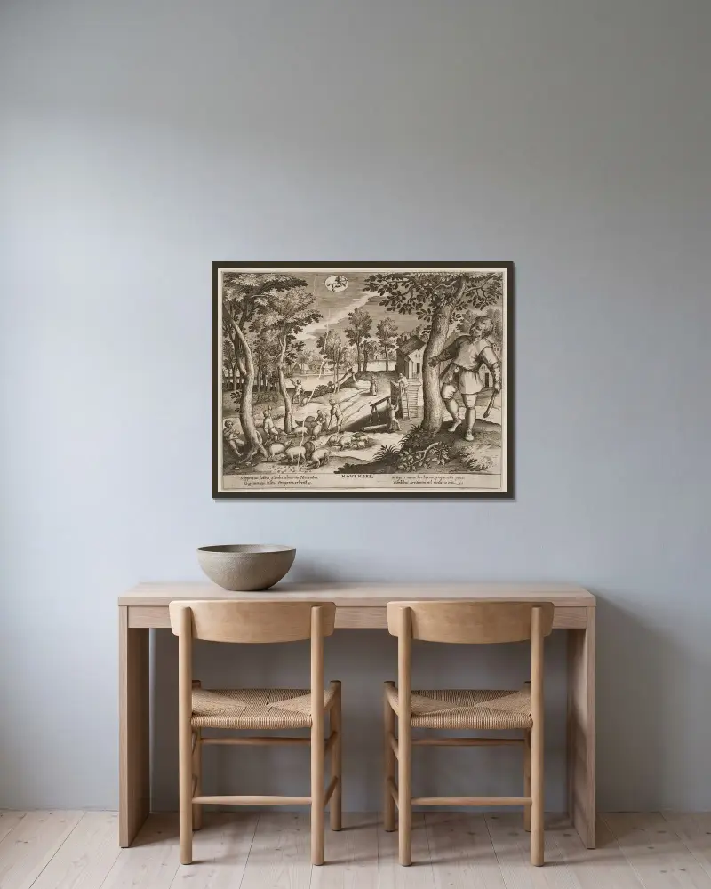 November av Jacques Callot inramad på en vägg