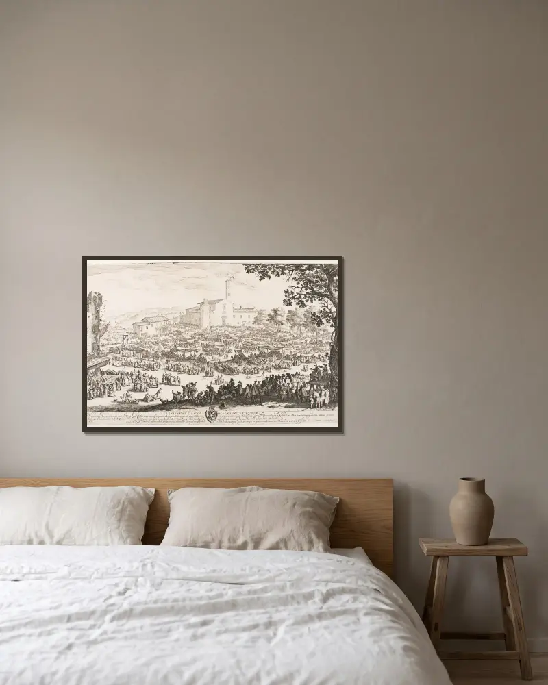 Jarmark w L’Impruneta, Jacques Callot w ramie na ścianie