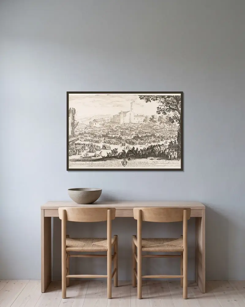 Jarmark w L’Impruneta, Jacques Callot w ramie na ścianie