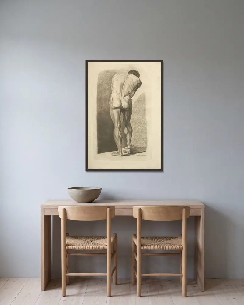 Neues Werk über Osteologie und Myologie; nach der Natur gezeichnet Taf. 50 von Jacques Gamelin gerahmt an einer Wand