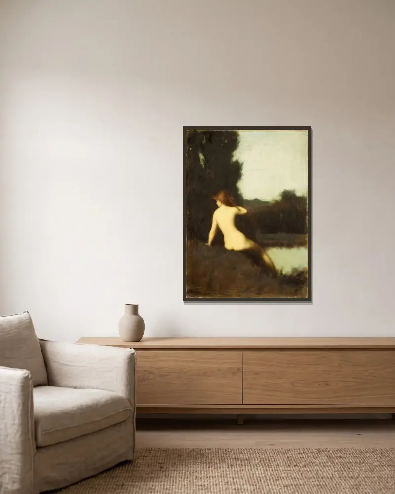 A Bather (Echo), Jean-Jacques Henner w ramie na ścianie