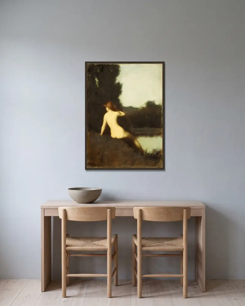 A Bather (Echo), Jean-Jacques Henner w ramie na ścianie