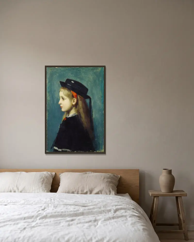 Alsatian Girl av Jean-Jacques Henner inramad på en vägg