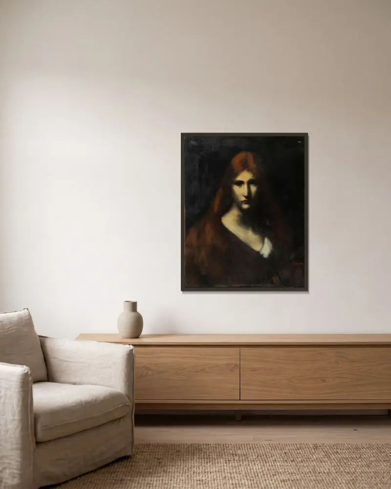 Fabiola av Jean-Jacques Henner inramad på en vägg