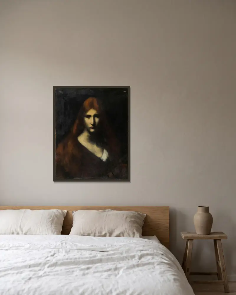 Fabiola av Jean-Jacques Henner inramad på en vägg