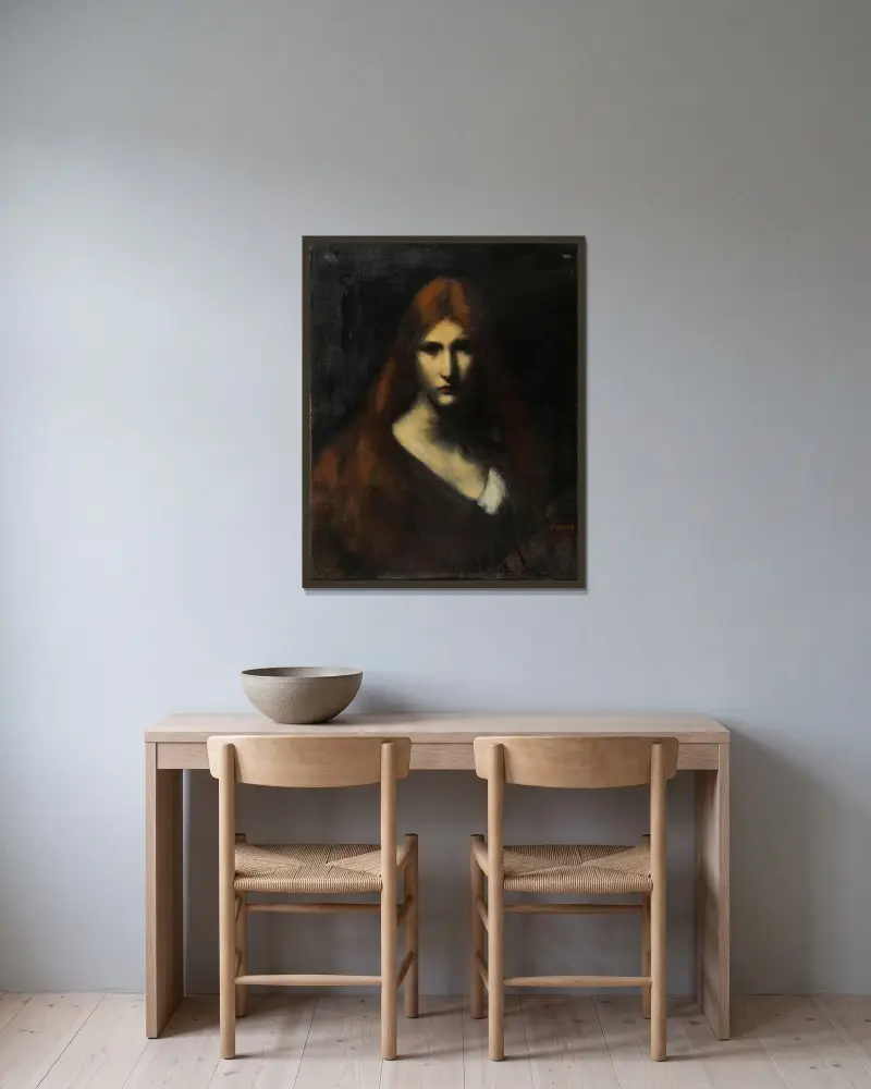 Fabiola av Jean-Jacques Henner inramad på en vägg