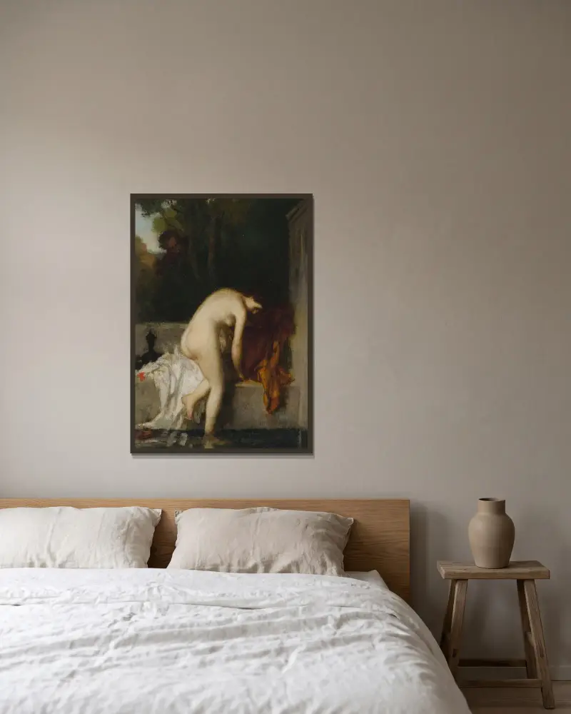 Den kyska Susanna (skiss) av Jean-Jacques Henner inramad på en vägg