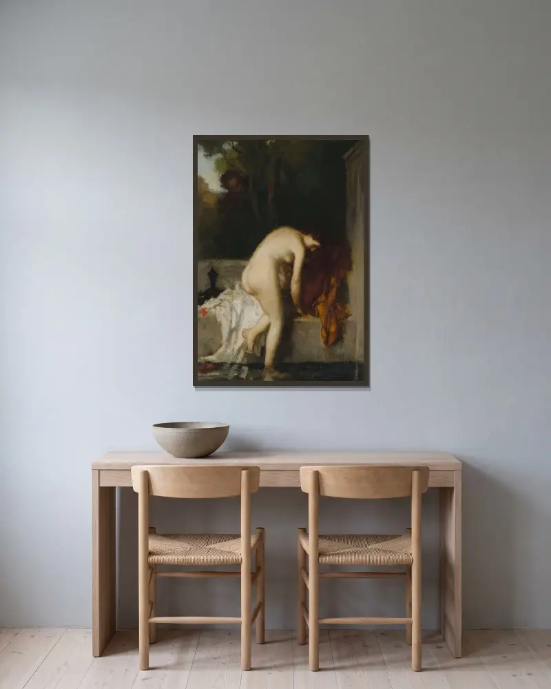 Den kyska Susanna (skiss) av Jean-Jacques Henner inramad på en vägg