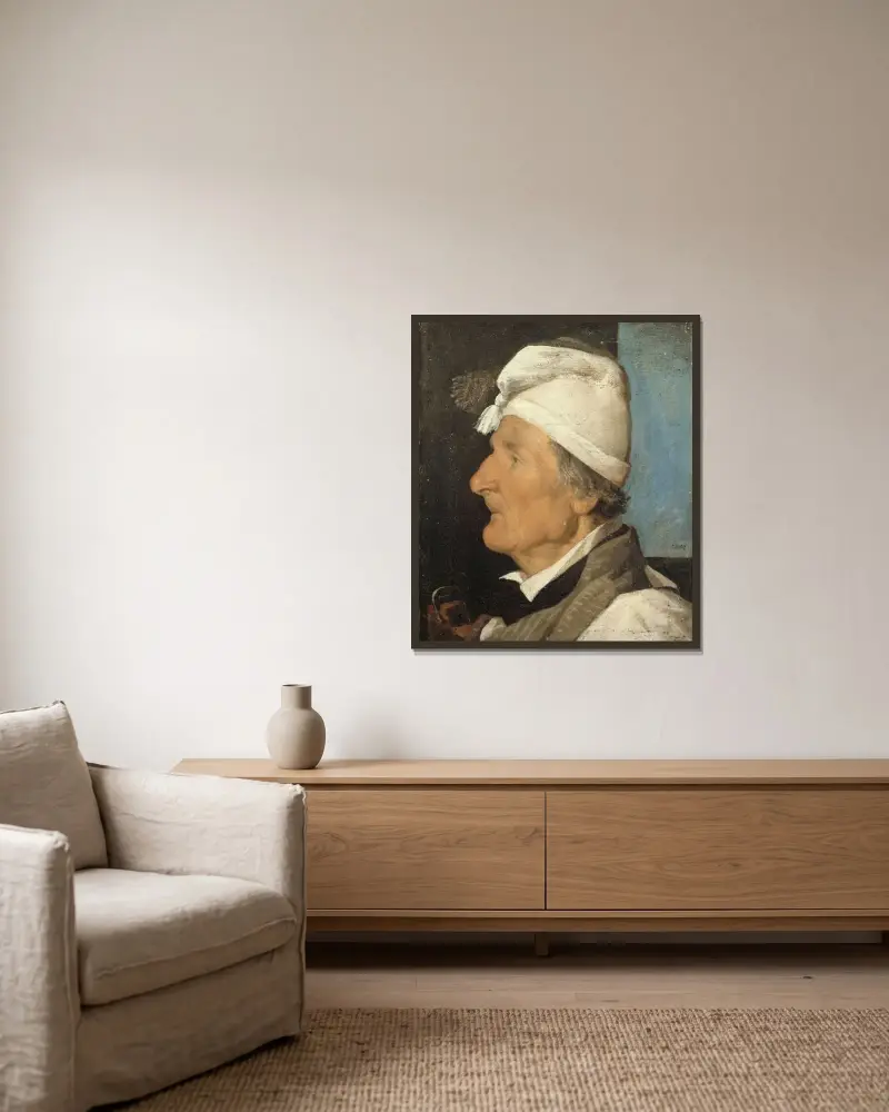 Snickaren av Jean-Jacques Henner inramad på en vägg