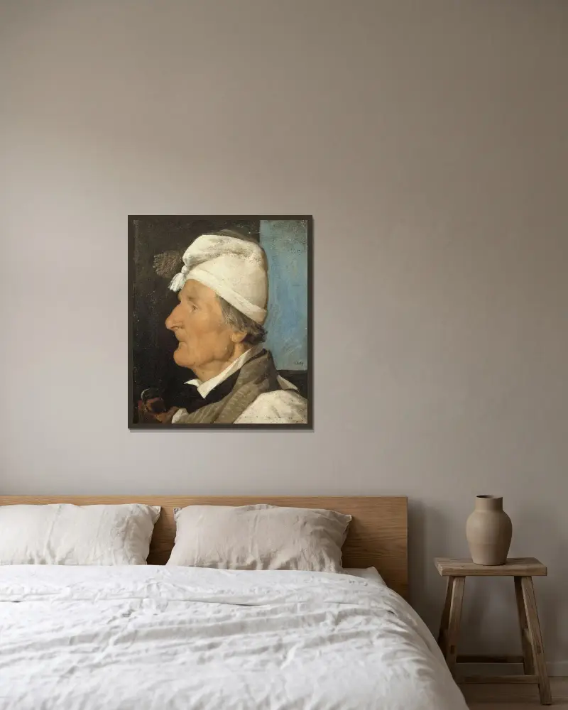 Snickaren av Jean-Jacques Henner inramad på en vägg