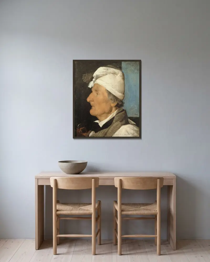 Snickaren av Jean-Jacques Henner inramad på en vägg
