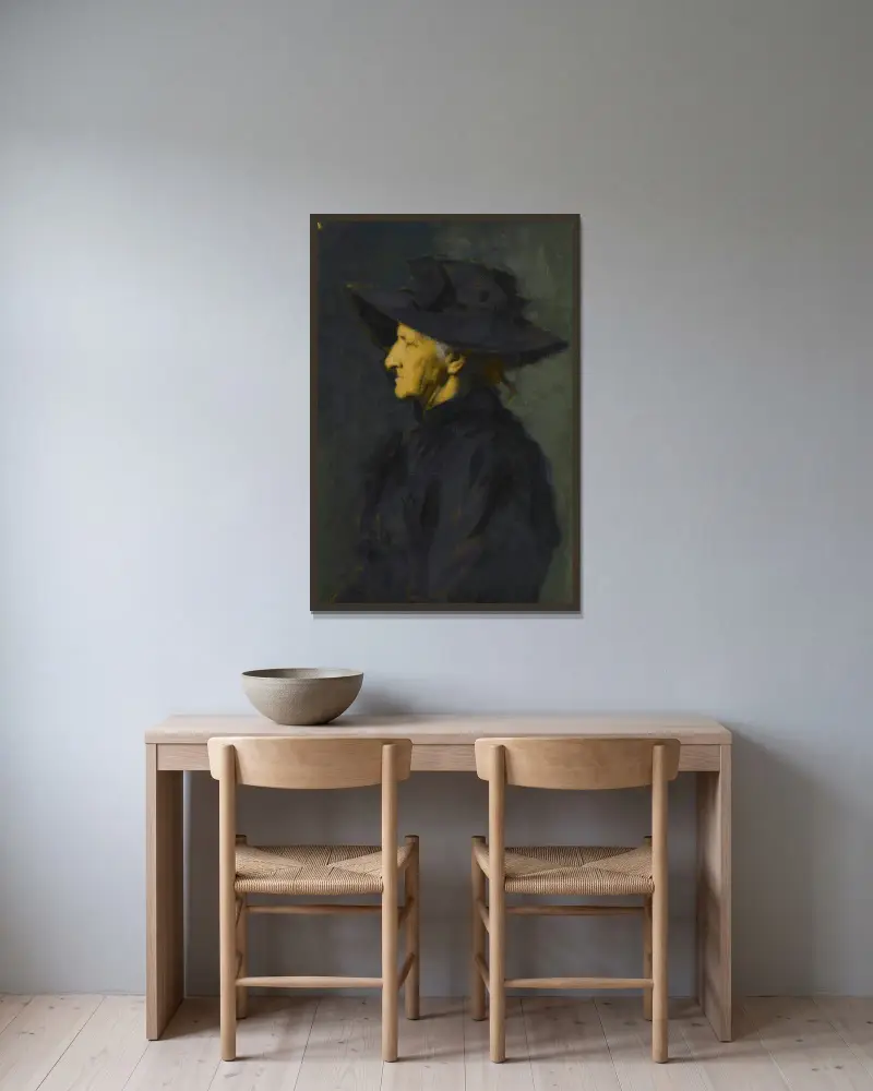 Pani Séraphin Henner, Jean-Jacques Henner w ramie na ścianie