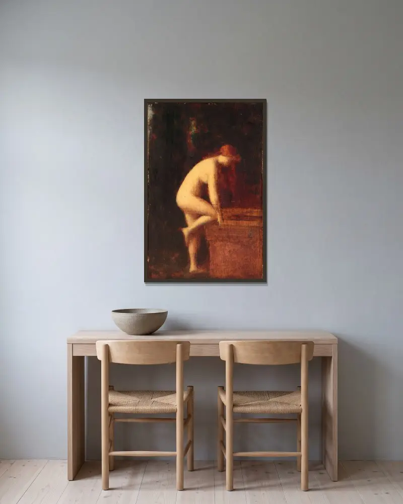 Nymphe av Jean-Jacques Henner inramad på en vägg