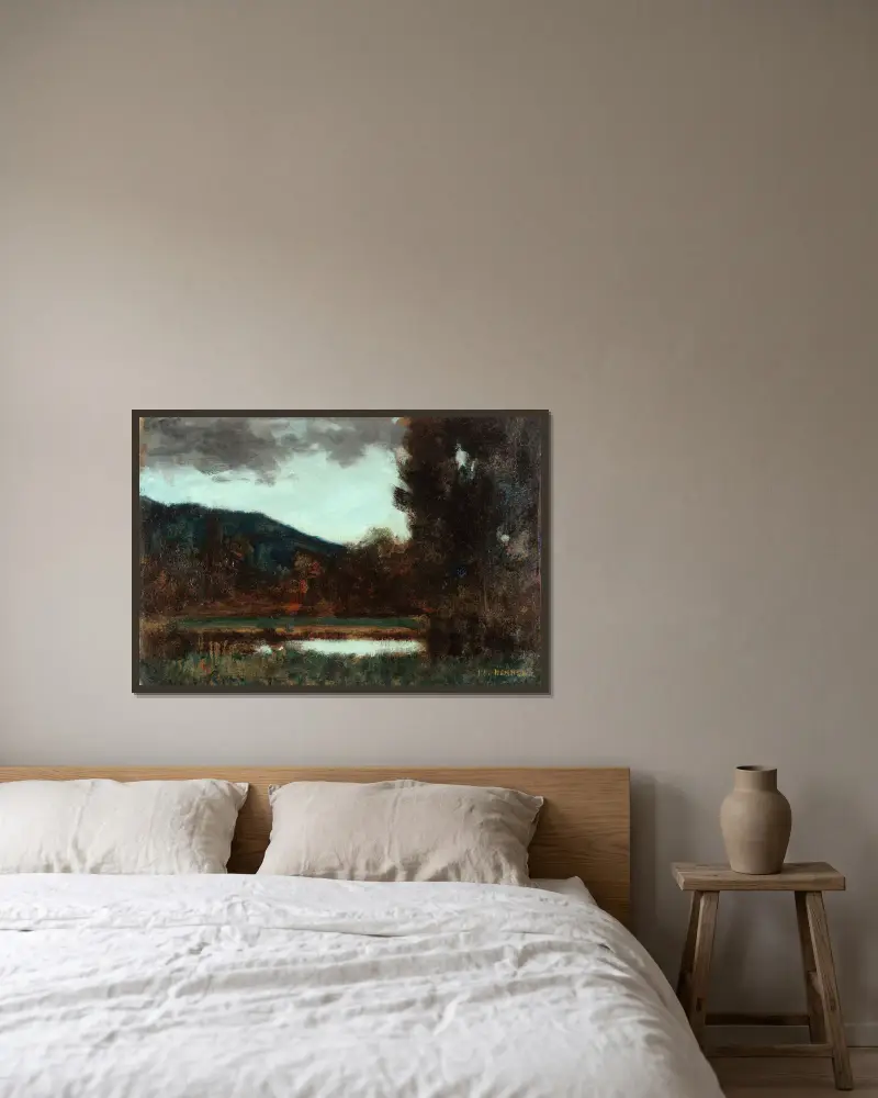 Pejzaż alzacki, zmierzch, Jean-Jacques Henner w ramie na ścianie