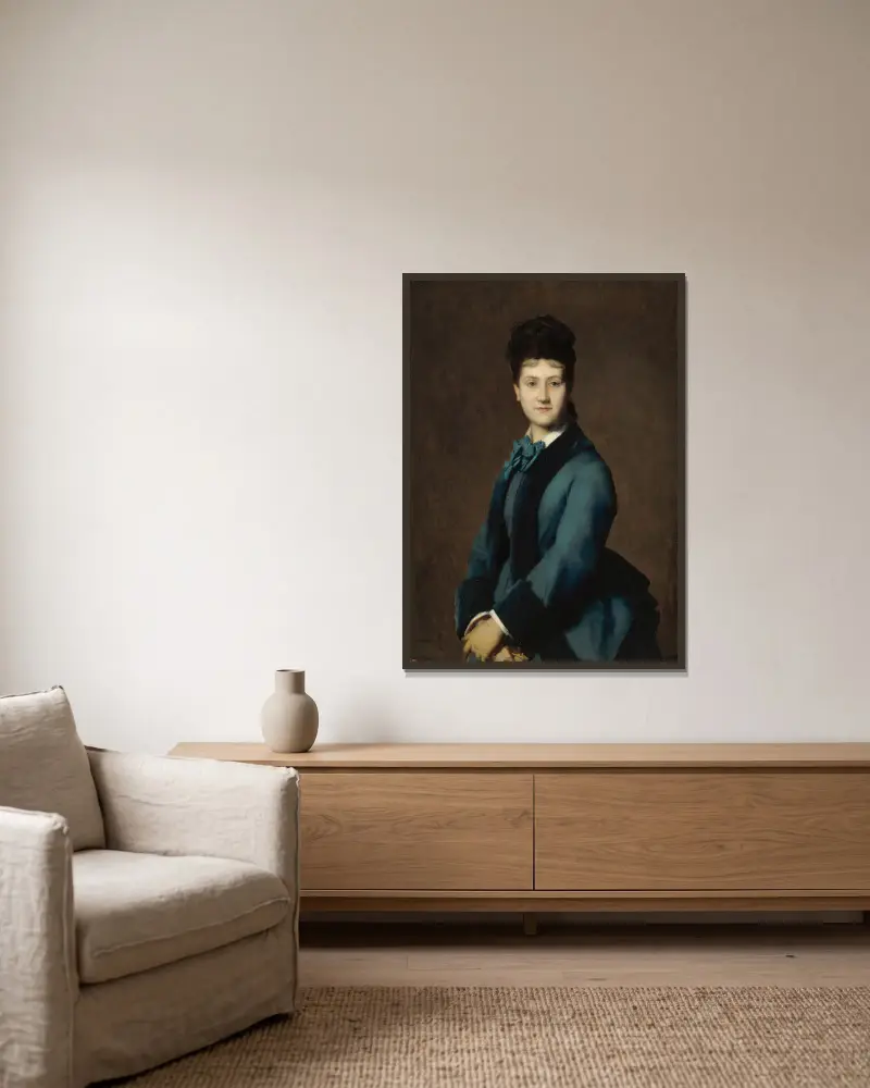 Portrait de Madame Jeantaud av Jean-Jacques Henner inramad på en vägg
